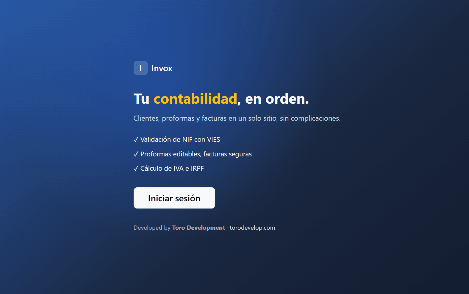 Captura de pantalla de Invoxed